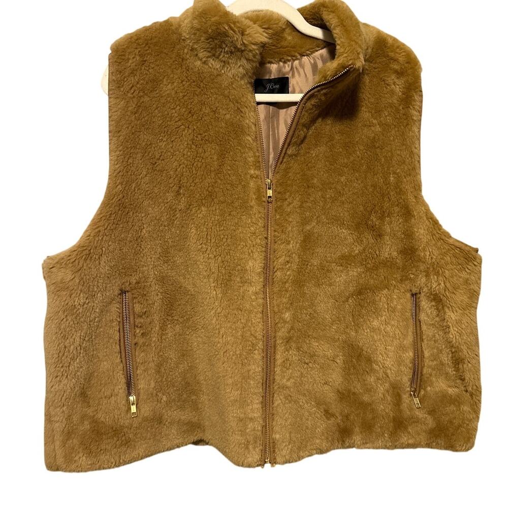 J.Crew Faux Fur Vest XL Luxury Aspen Mob Wife Lightweight Western Rodeo